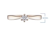 Классическое кольцо из красного золота с бриллиантом э0201кц04202995