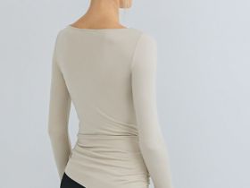 Лонгслив с завязками на поясе, Бежевый