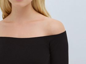 Лонгслив с открытыми плечами, Черный