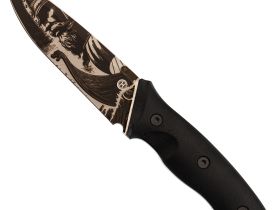 Туристический нож Honor Prime, сталь D2 с гравировкой, рукоять черный G10