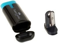 Точилка пластиковая с ластиком Faber-Castell "Combi" 1 отверстие, контейнер, ассорти