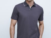 Поло из мягкого пике, Серый