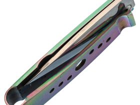 Складной нож нажим для денег Sanrenmu 6031LUE-SX, сталь 8Cr13MoV, рукоять нержавеющая сталь, градиент