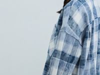 Фланелевая рубашка в клетку, Голубой