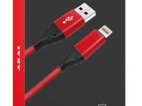 Кабель Akai USB-A to Apple Lightning 1m Red