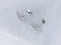 Пусеты из белого золота с бриллиантами э0901пс12190060