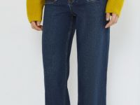 Широкие эластичные джинсы, Синий