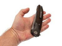 Складной нож Maxace Goliath Brown, сталь Bohler K110, рукоять микарта/темный больстер