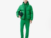 Мужской короткий влагоотталкивающий и ветроустойчивый пуховик Lacoste с капюшоном