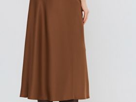 Сатиновая юбка А-силуэта, Оранжевый