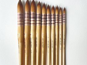 Кисть синтетика Taklon 6 Art Secret, короткая ручка, французское крепление, 15RT