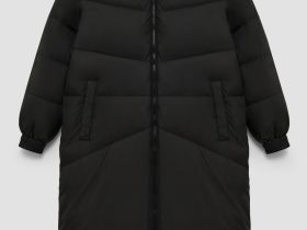 Пуховик с воротником-стойкой