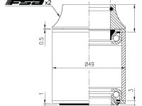 Рулевая колонка FSA NO.11G полуинтегрированная (черный посадочный 44 мм / внешний 49 мм)