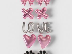 Серьги для девочек, 5 пар, Серебряный