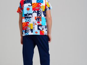 Комплект трикотажный для мальчиков: фуфайка (футболка), брюки