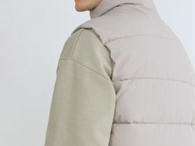 Утеплённый стёганый жилет, Бежевый