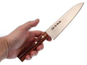 Нож кухонный Kanetsune Kengata 180 мм, сталь DSR-1K6, рукоять pakka wood