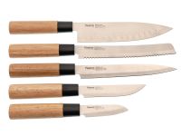 Набор из 5 кухонных ножей Fissman Pascual, деревянная подставка