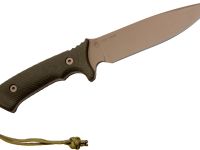 Нож с фиксированным клинком Spartan Blades Harsey Difensa, сталь CPM-S35VN Flat Dark Earth, рукоять зеленая микарта, чехол песочный