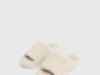 Тапочки с искусственным мехом, Бежевый