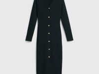 Вязаное облегающее платье, Черный