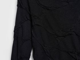 Джемпер с эффектом жатости, Черный