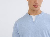 Джемпер с V-вырезом, Голубой