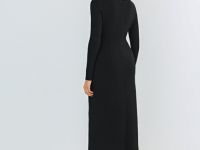 Трикотажное платье со сборками, Черный