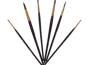 Кисть синтетика №8 круглая Pinax "Creative 691" жесткая, короткая ручка