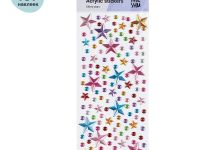 Наклейки акриловые MESHU "Shiny stars", 25*10 см, стразы, 137 наклеек, инд. уп., европодвес