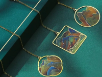 Подарочный набор "Горы и воды на тысячу ли" (квадрат) (металл)