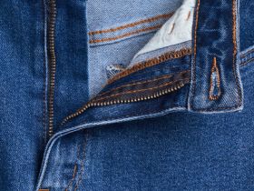 Узкие джинсы с высокой посадкой, Синий