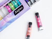 Набор акриловых красок "Малевичъ" перламутровые 12 цв*12 мл