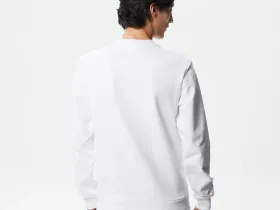 Мужской хлопковый свитшот Lacoste с круглым вырезом и принтом