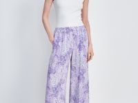 Брюки широкого силуэта с принтом