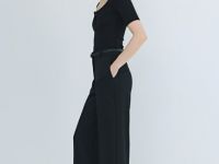 Прямые брюки с эластичным поясом, Черный