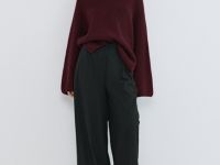 Джемпер с воротником-стойкой на молнии, Фиолетовый