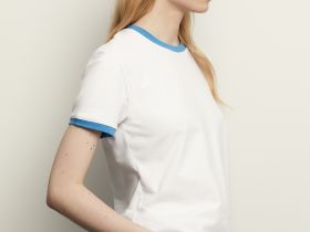 Футболка из хлопка с контрастной окантовкой