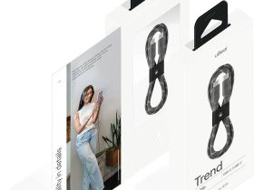 Кабель uBear Trend Cable USB-C - USB-C, 1.2 м, нейлон серо-бежевый
