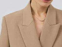 Двубортный жакет, Бежевый