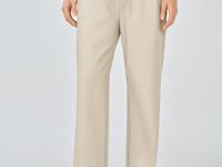 Брюки из искусственной кожи, Бежевый