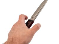 Охотничий нож Тигр, сталь Elmax, рукоять черно-красный карбон