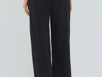 Широкие брюки со льном, Черный