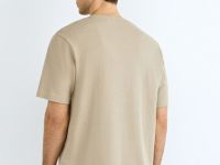 Футболка из текстурной ткани с нашивкой, Бежевый