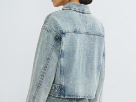 Джинсовая куртка со стразами, Голубой