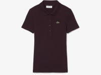 Женское хлопковое облегающее поло Lacoste L.12.D в рубчик