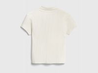 Поло в рубчик для девочек, Белый