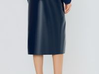 Юбка миди из искусственной кожи, Синий