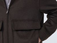 Куртка из пальтовой ткани с накладными карманами, Коричневый