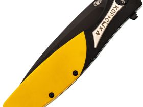 Складной нож Reptilian Корюшка-01 Black, сталь VG-10, рукоять Yellow G10